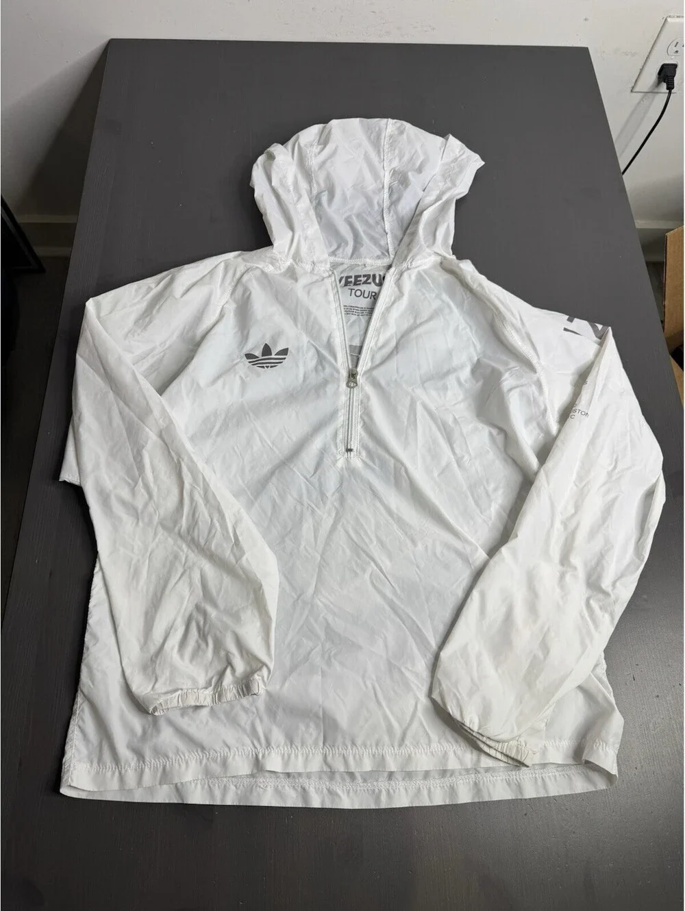 Adidas Yeezus Tour Windbreaker Jacket Mens White Kanye West Merchandise
